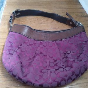 Coach Cloth Plum Soho Signature Bag